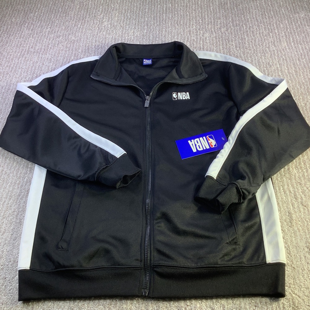 NBA National Basketball‎ Association Track Jacket Black White Mens NWT